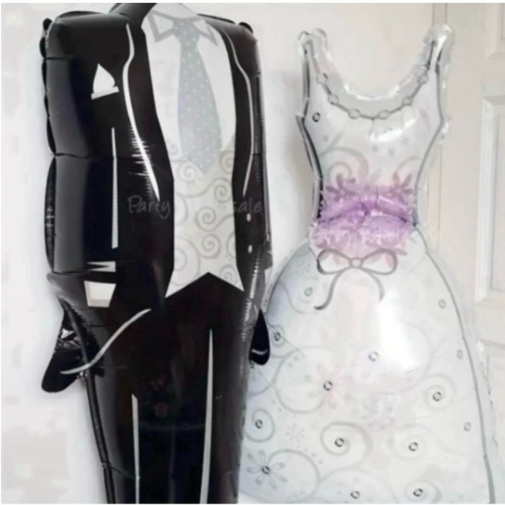Black and White Wedding Balloon Set